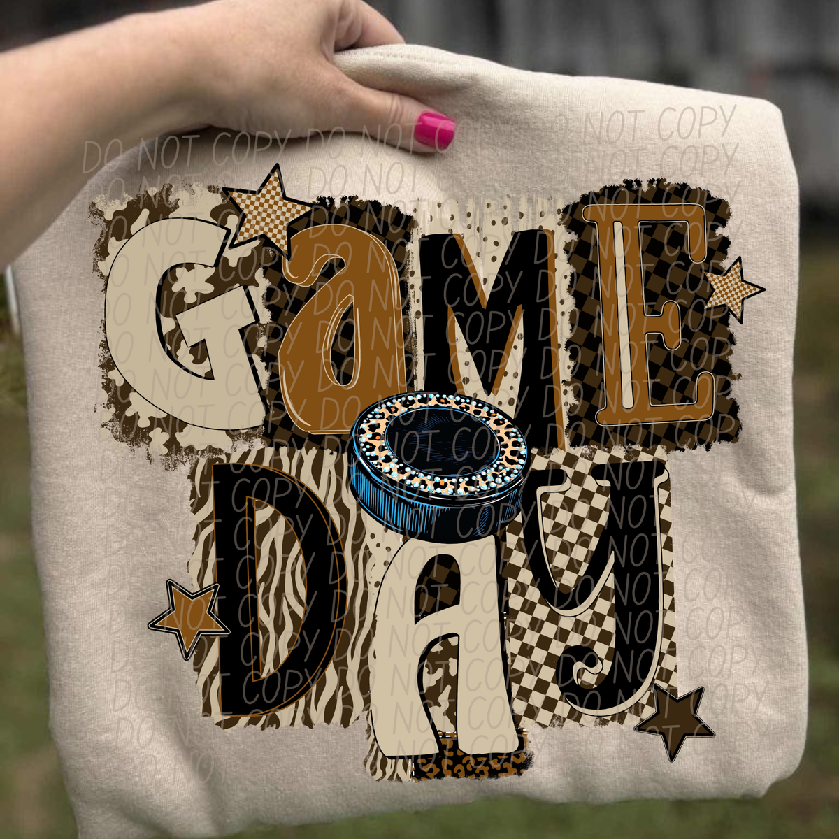 Brown Game Day Hockey (City) DTF Transfer