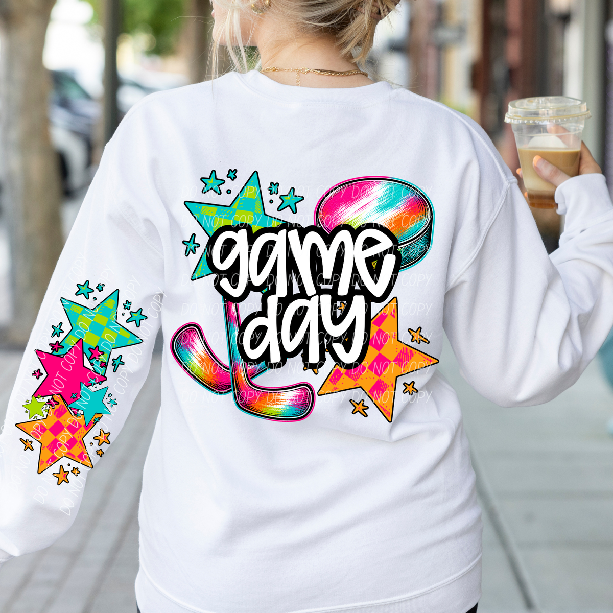 hockey game day neon items (city) DTF Transfer