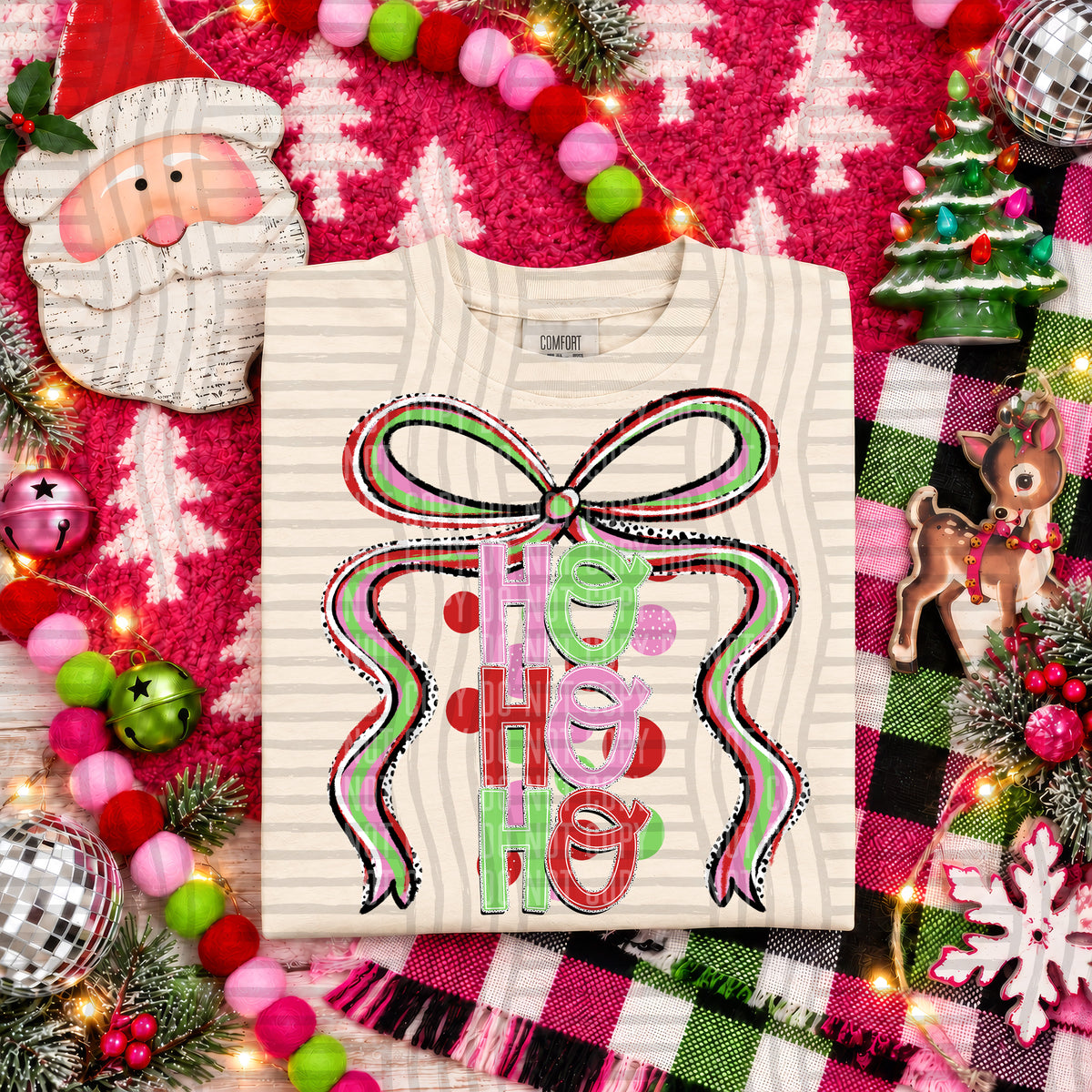 HoHoHo-Christmas Bow (Caplinger) DTF Transfer