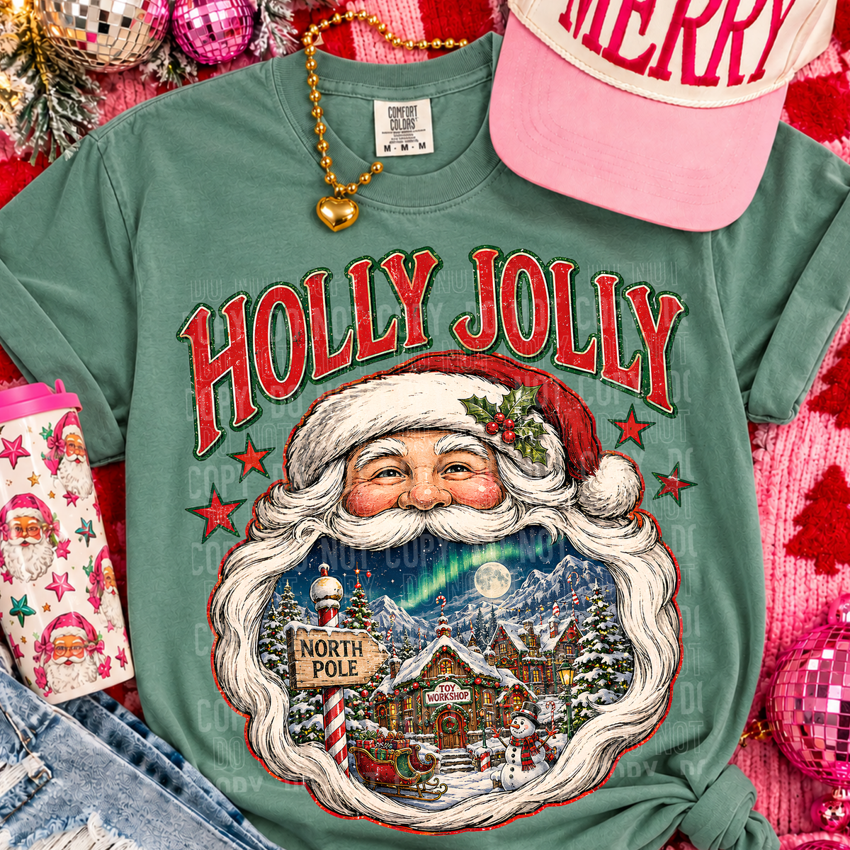 Holly Jolly Christmas Santa (SBB) DTF Transfer