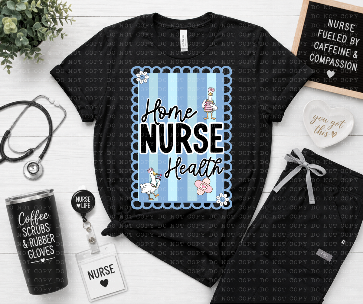 Home health nurse BLUE goose frame (ECHT) DTF Transfer