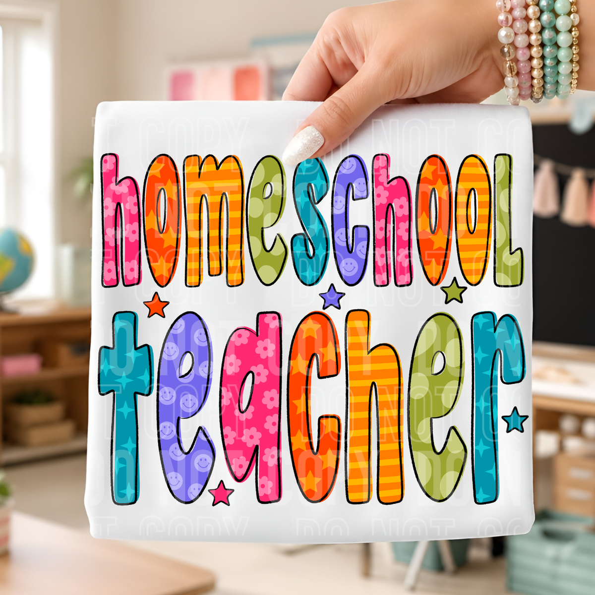 Homeschool teacher doodle (SBB) DTF Transfer