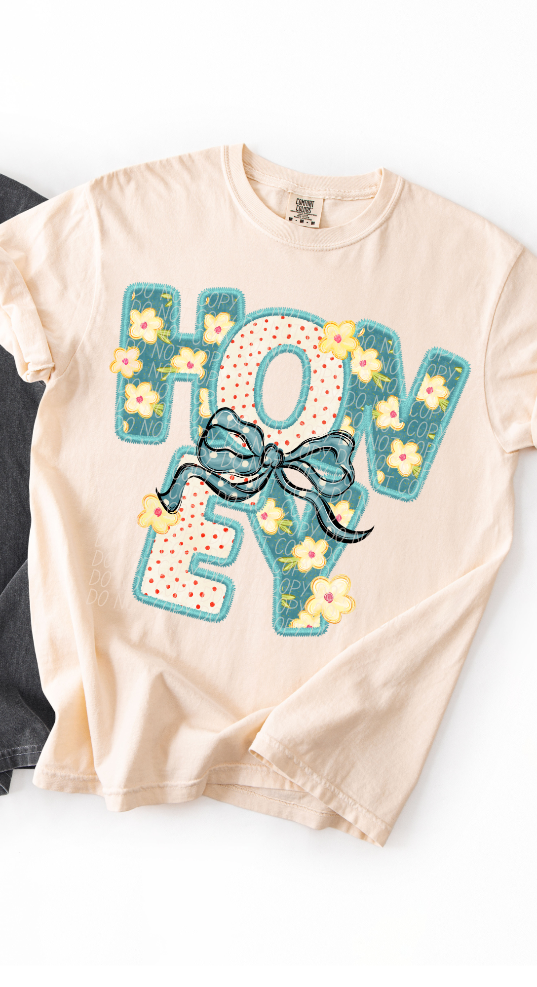 Honey Vintage Name with Bow (City) DTF Transfer