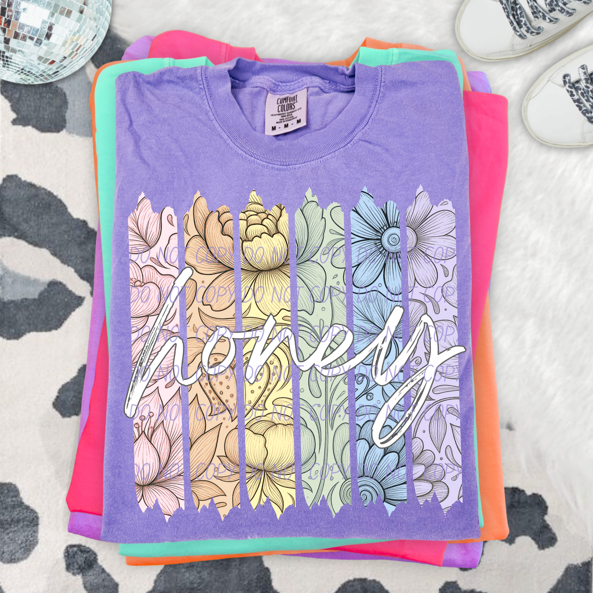 Honey rainbow floral (City) DTF Transfer