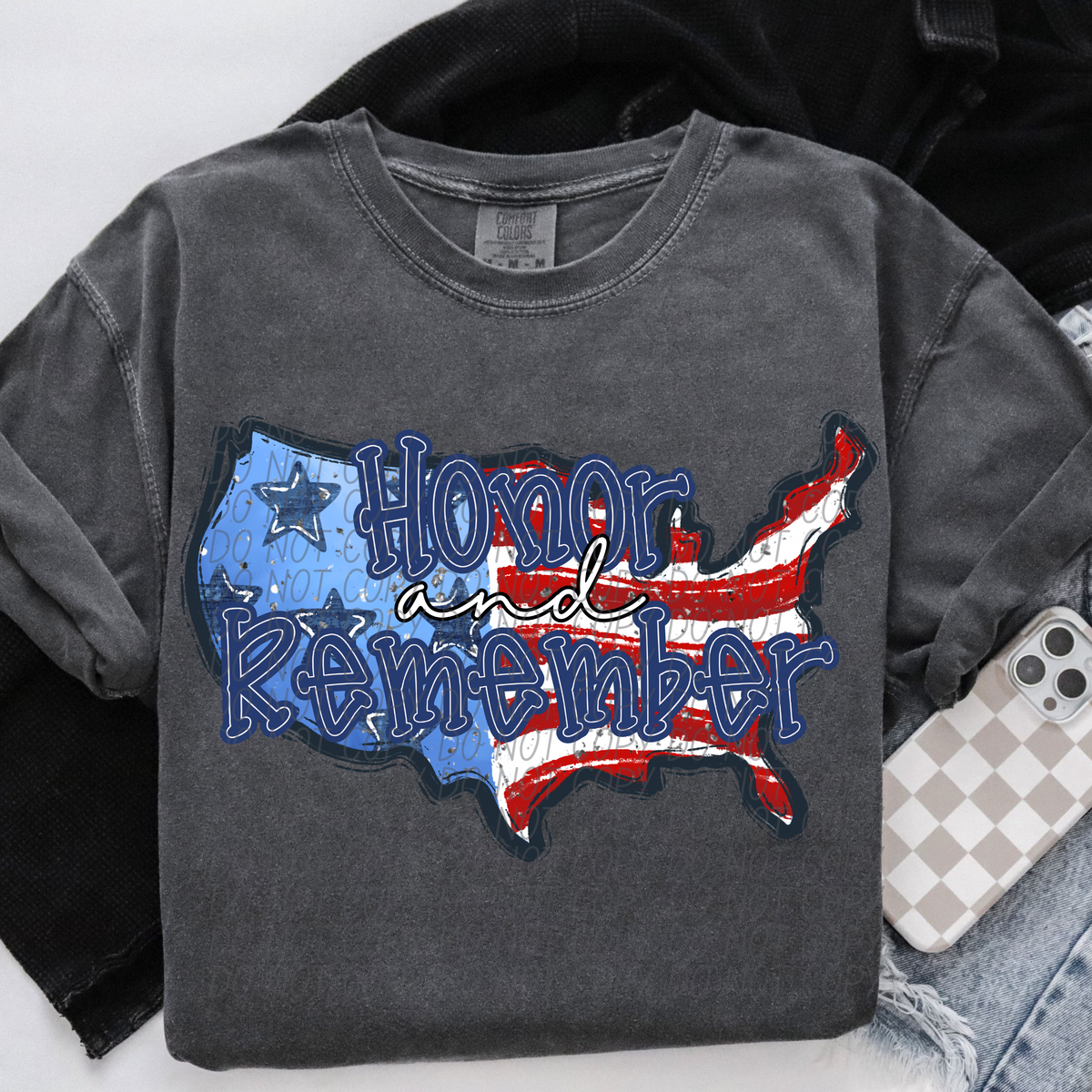 Honor and Remember United States Flag (CITY) DTF transfer