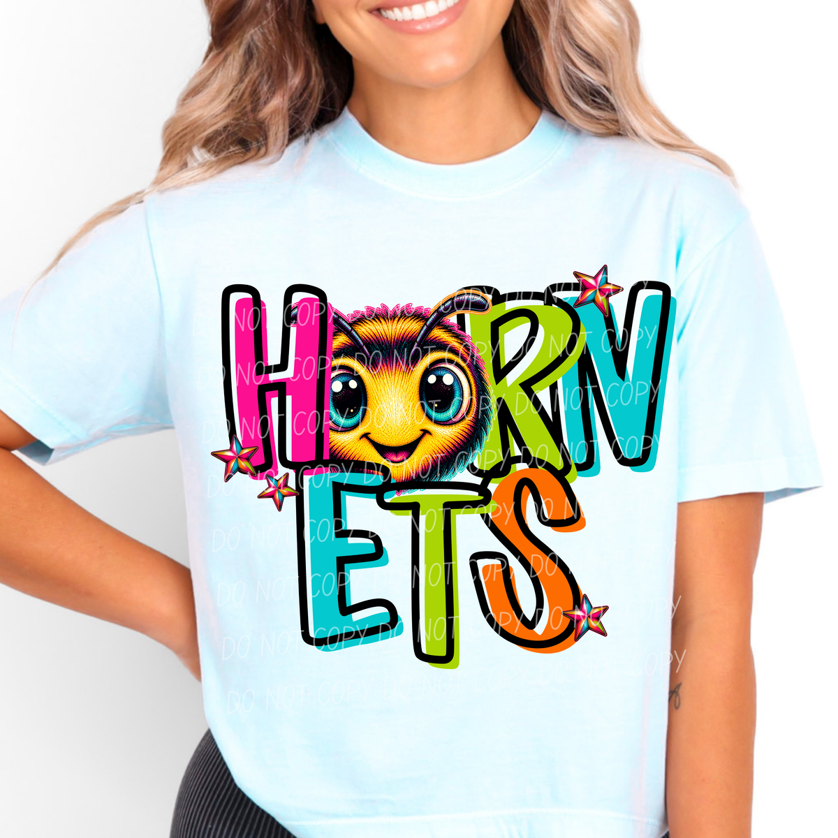 hornets rainbow stacked with head (city) DTF Transfer