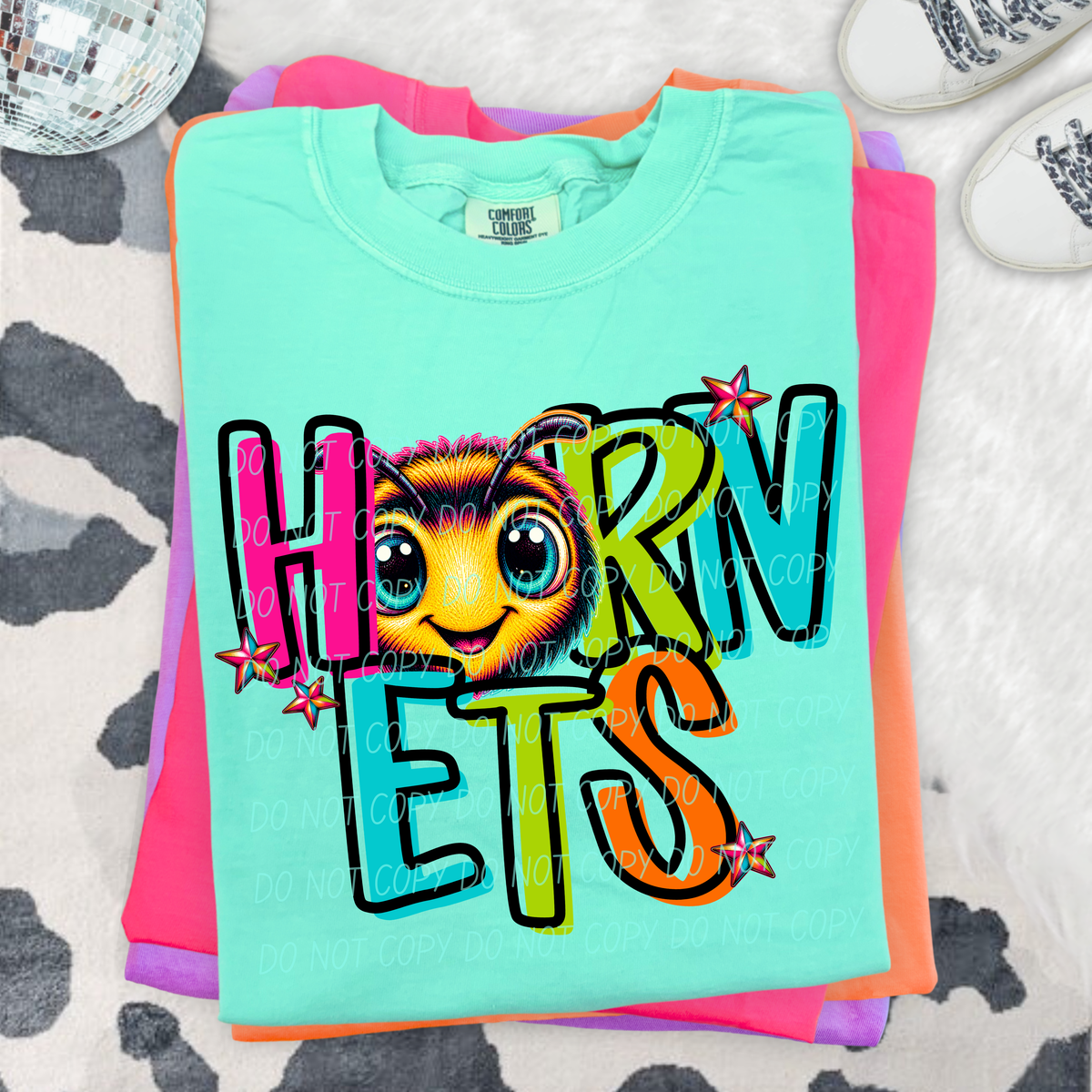 hornets (3) rainbow stacked with head (city) DTF Transfer