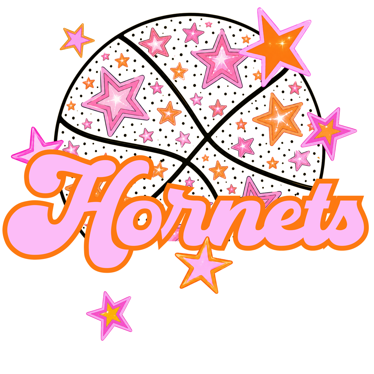 hornets pink basketball (city) DTF transfer