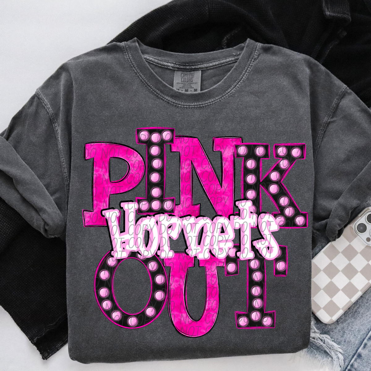 Hornets Pink Out Marquee (City) 113017 DTF transfer