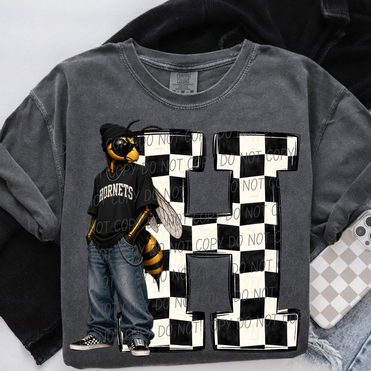 Hornets sideline sweatshirt mascots (City) DTF Transfer