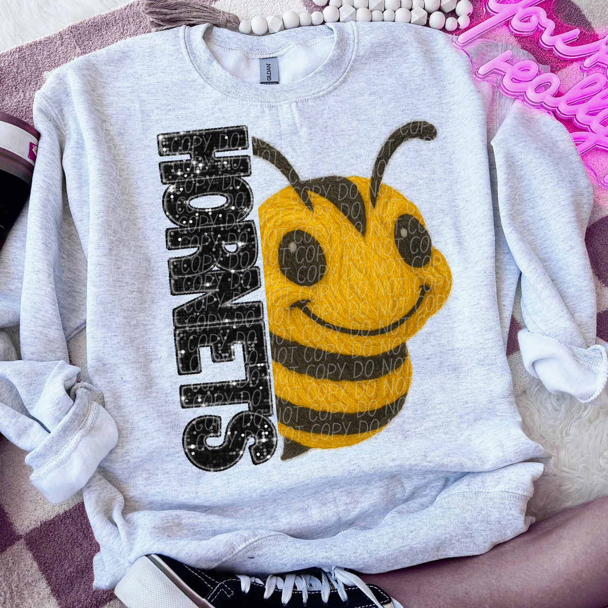 Hornets faux glitter faux yarn (City) DTF Transfers