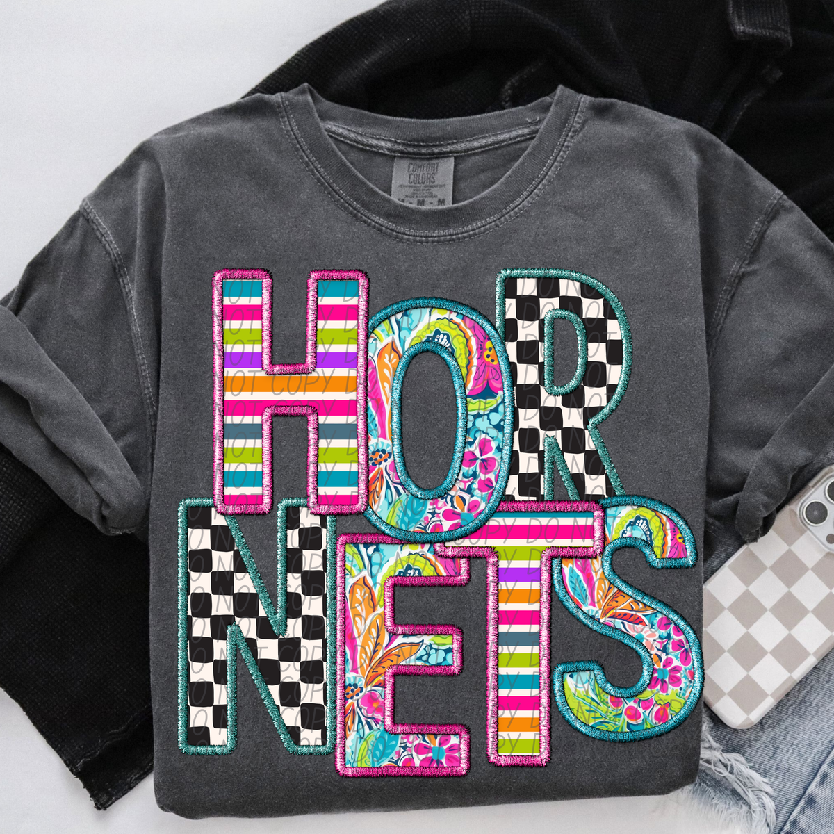 HORNETS bright patterns (CITY) DTF transfer