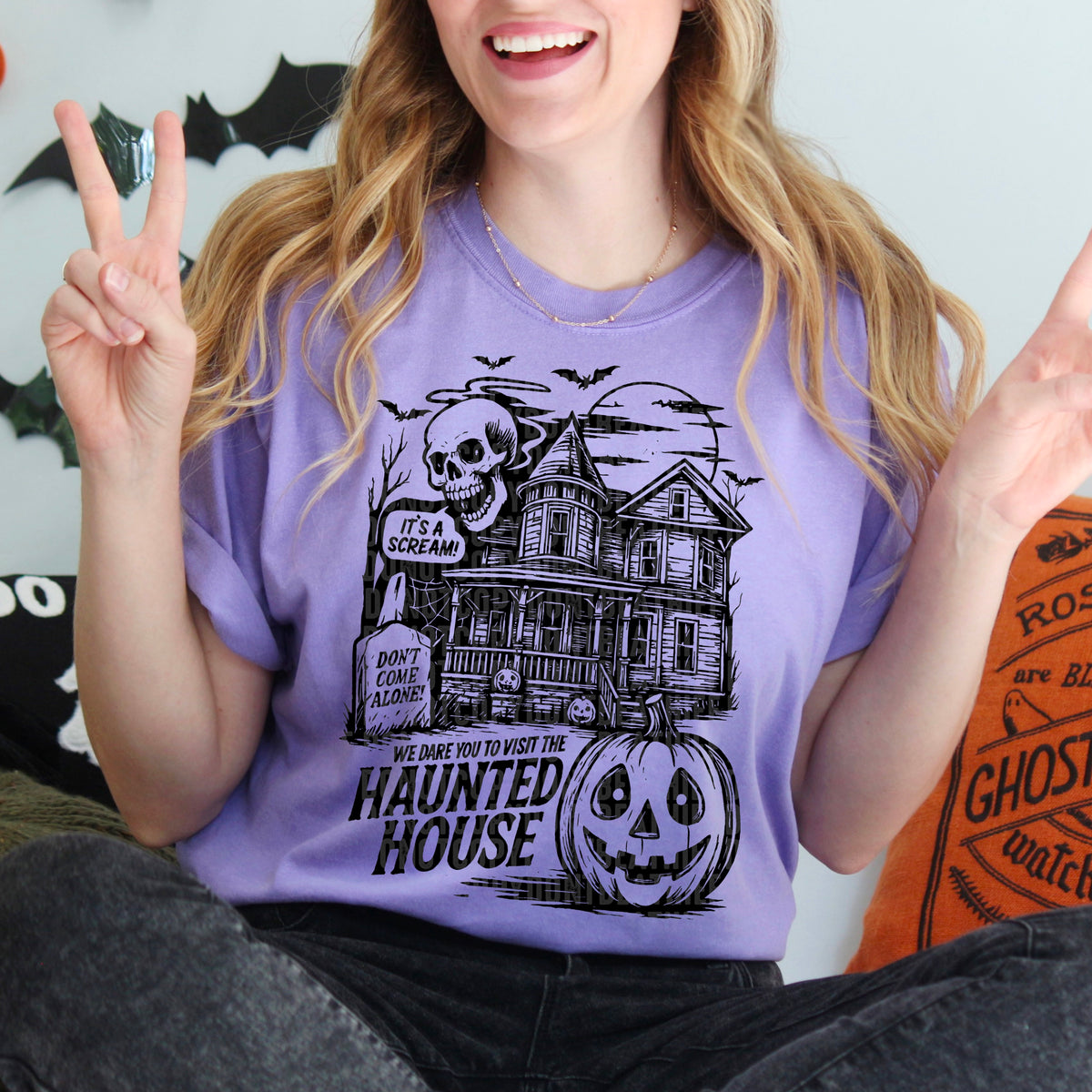 Haunted House BLACK 68799 DTF transfer