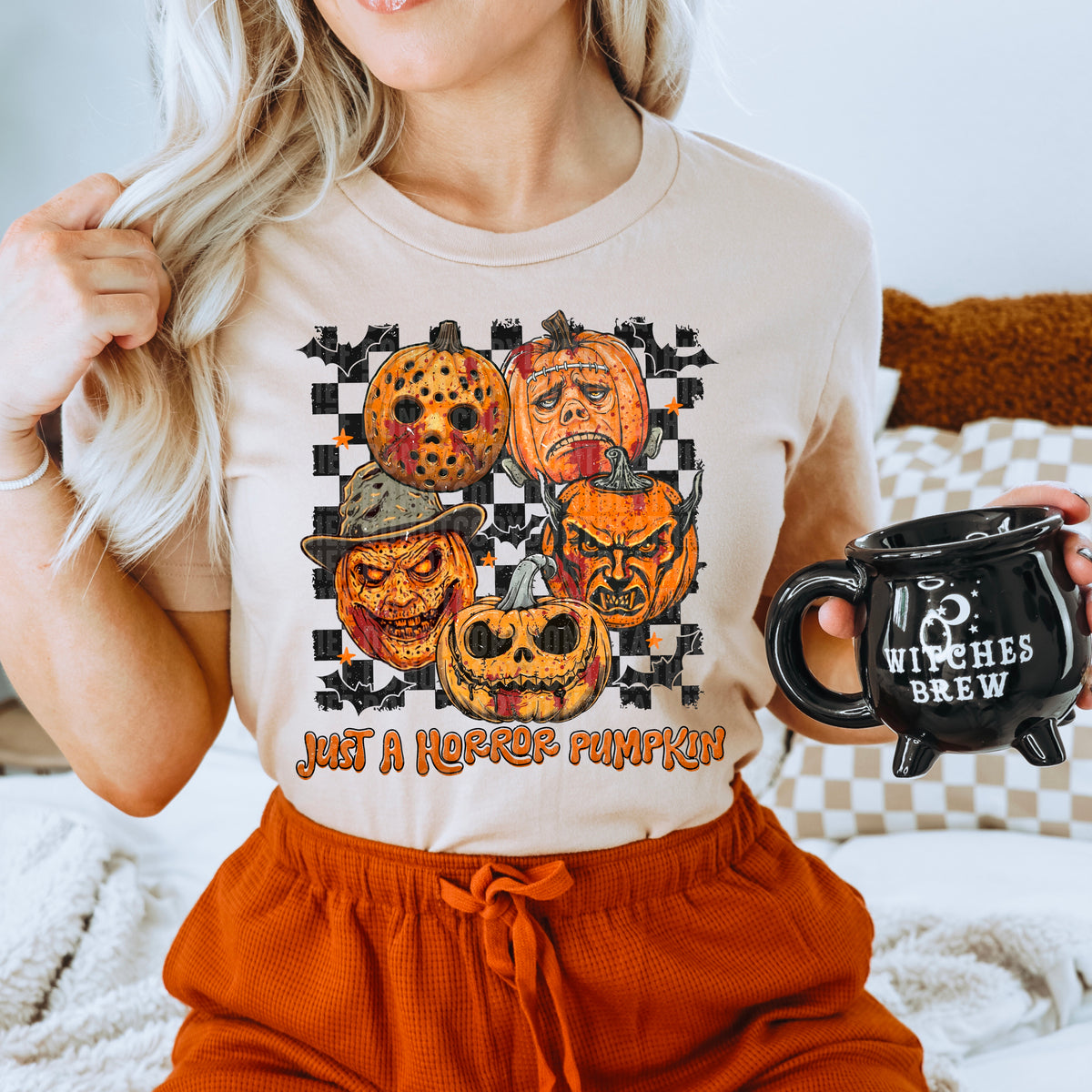Just a horror pumpkin orange lettering 68792 DTF transfer
