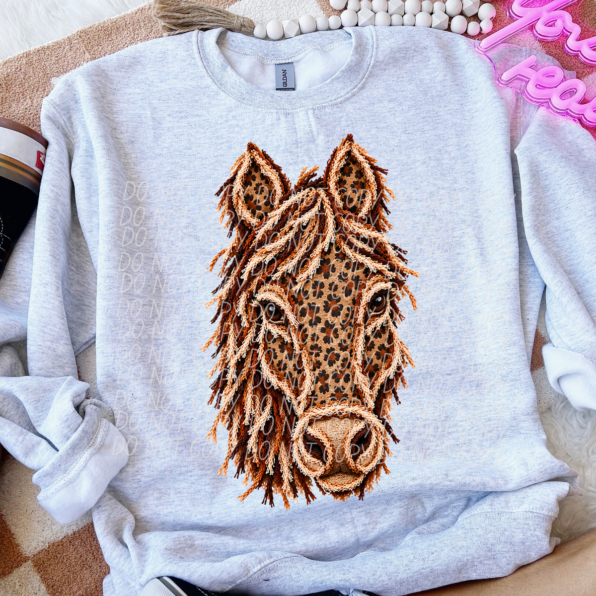 horse leopard fringe mascot (city) DTF Transfer