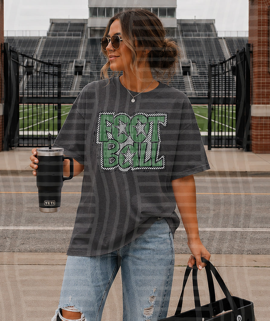 Hunter Preppy Checker Football with Star (Caplinger) DTF Transfers