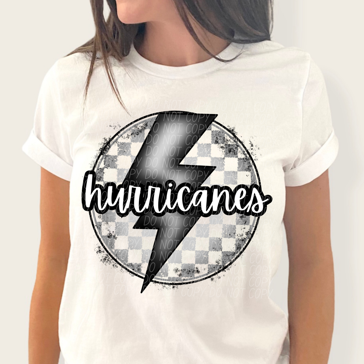 Hurricanes grey/silver lightning bolt circle CITY DTF transfer