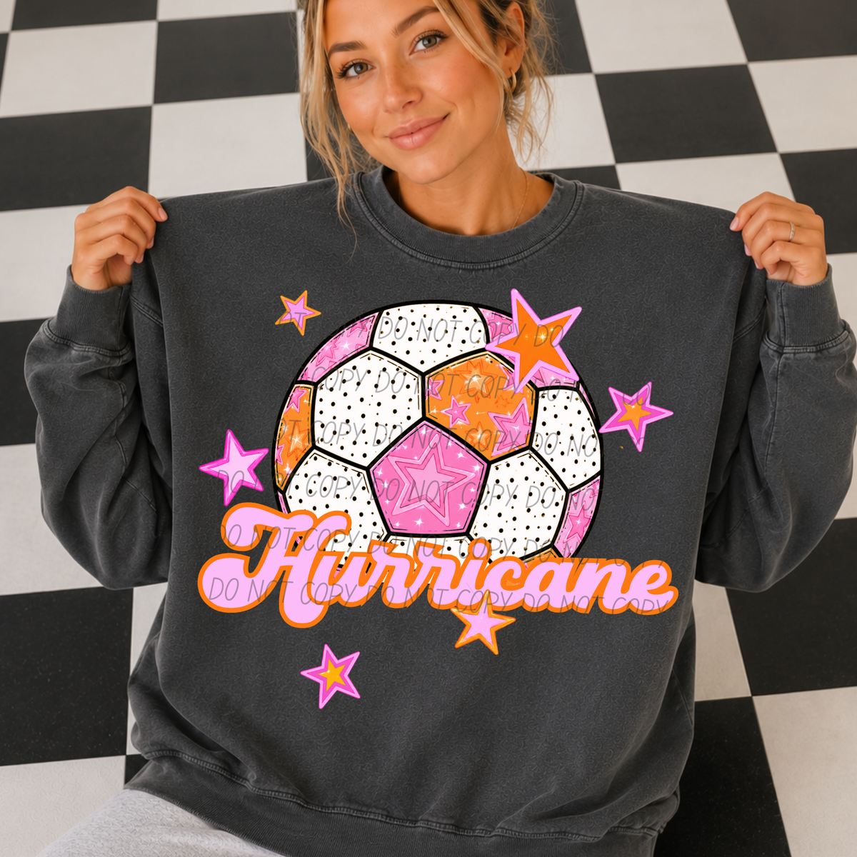 Hurricane pink soccer (City) DTF transfer