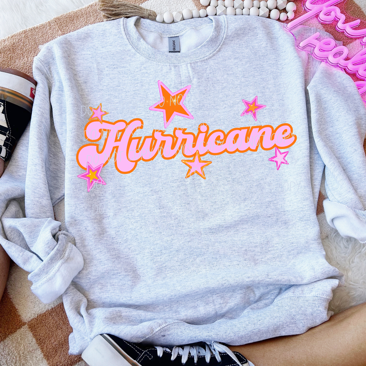 hurricane pink orange stars (city) DTF transfer