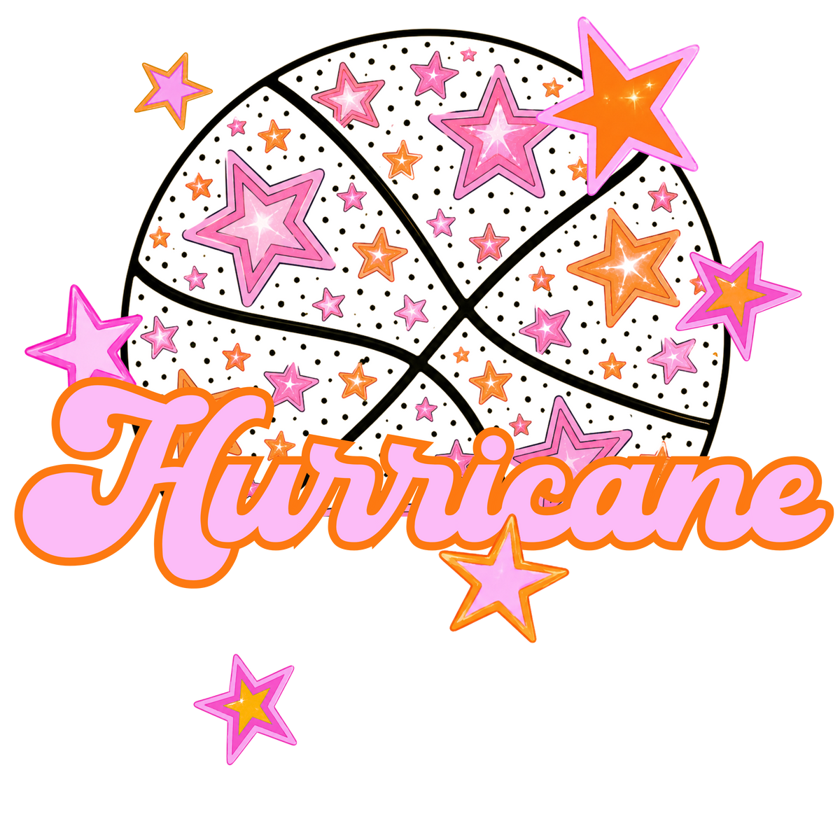 hurricanes pink basketball (city) DTF transfer