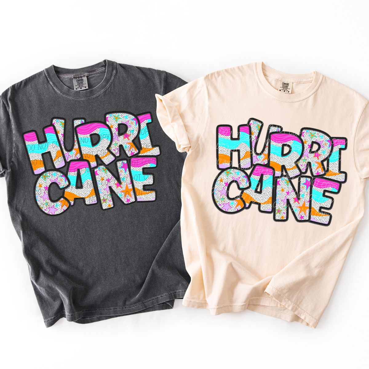 hurricane wavy stars (city) DTF transfer