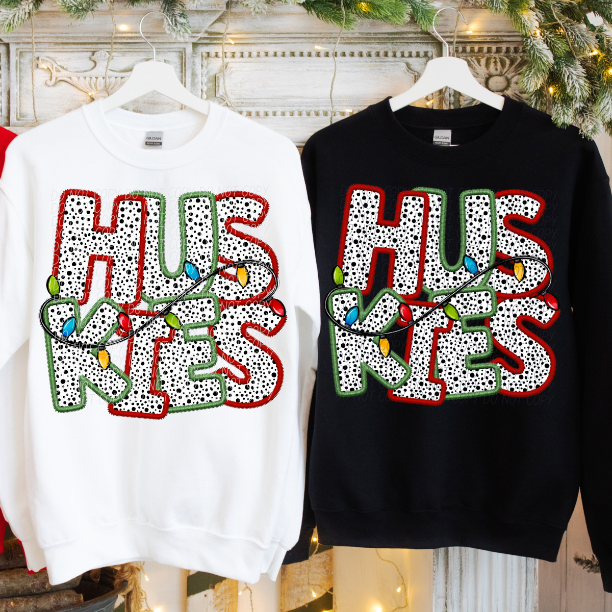 Huskies Christmas Light Mascots (City) DTF Transfer