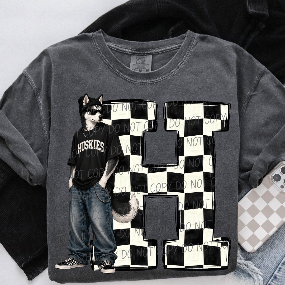Huskies sideline sweatshirt mascots (City) DTF Transfer