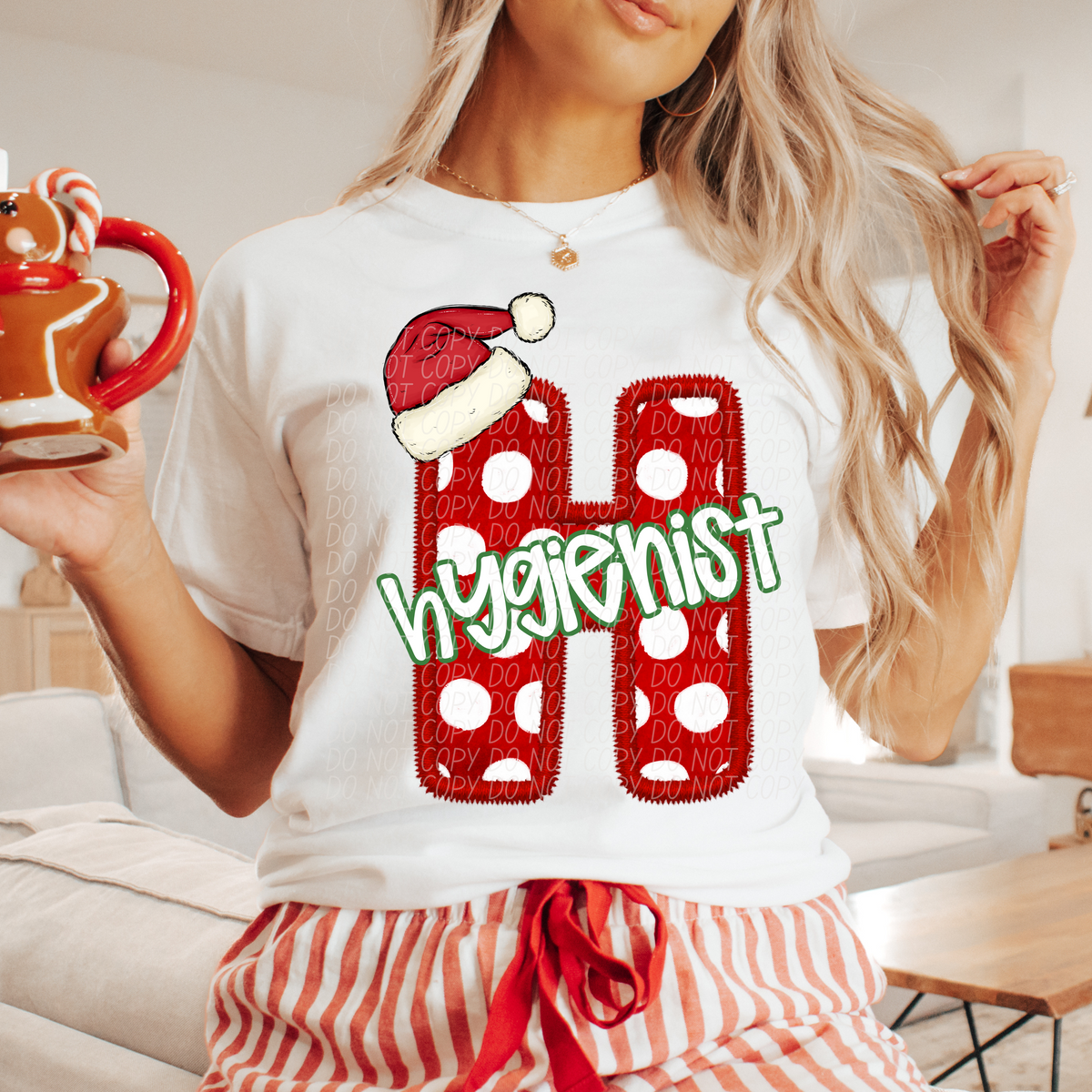 Hygienist Christmas Faux Embroidery 66576 DTF transfer