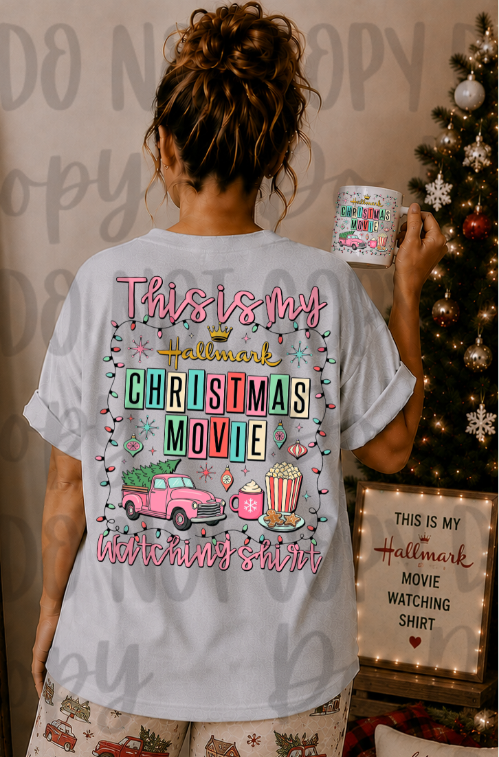 Hallmark movie watching shirt (BACK ONLY) (Starlight) DTF