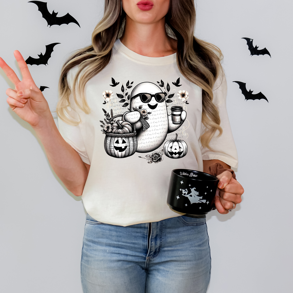 Halloween Ghost Pumpkin Basket 51595 DTF transfer