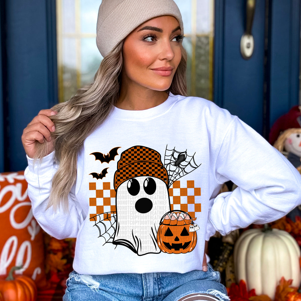 Halloween Ghost With Checkered (SDD) DTF TRANSFERS