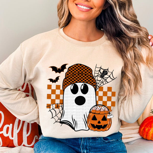 Halloween Ghost With Checkered (SDD) DTF TRANSFERS