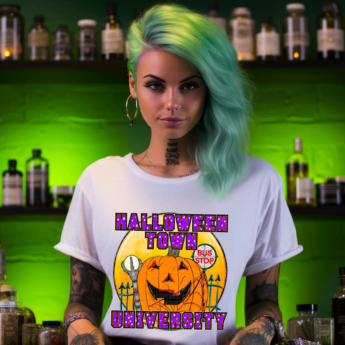 Halloweentown University Pumpkin Circle 104153 DTF transfer