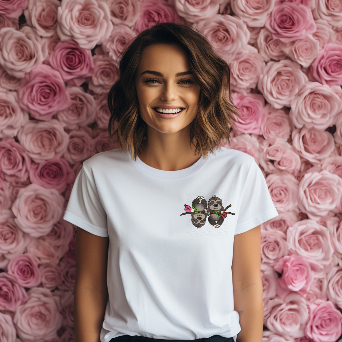 I Love Hanging with You Sloth Pocket Print 117052 DTF Transfer