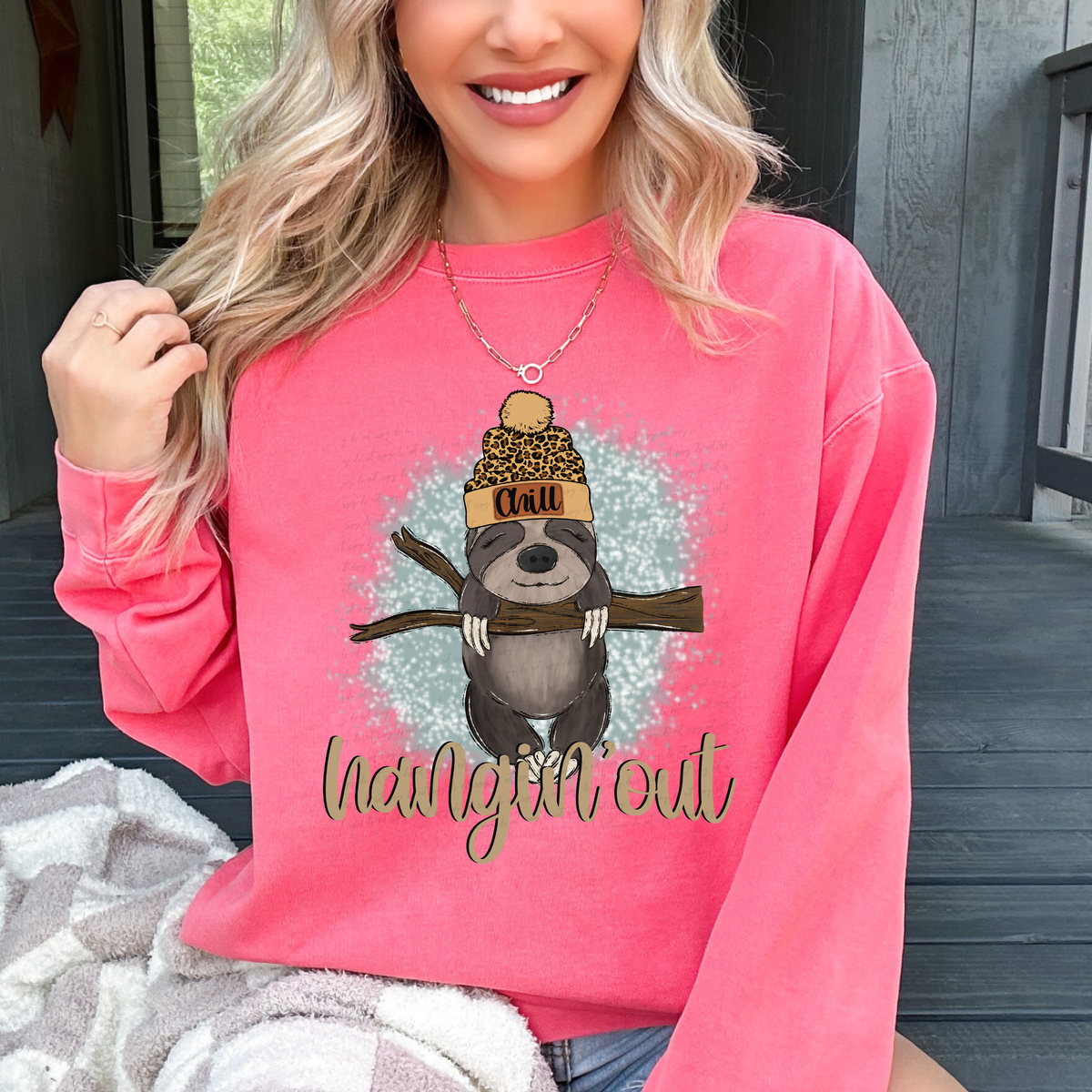 Hangin' Out Slot Leopard Beanie 116623 DTF Transfer