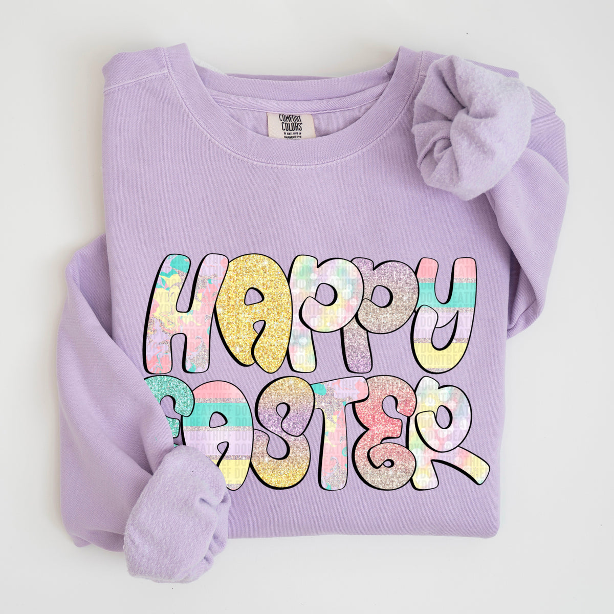Happy Easter Glitter and Tie dye (SDD) DTF transfer