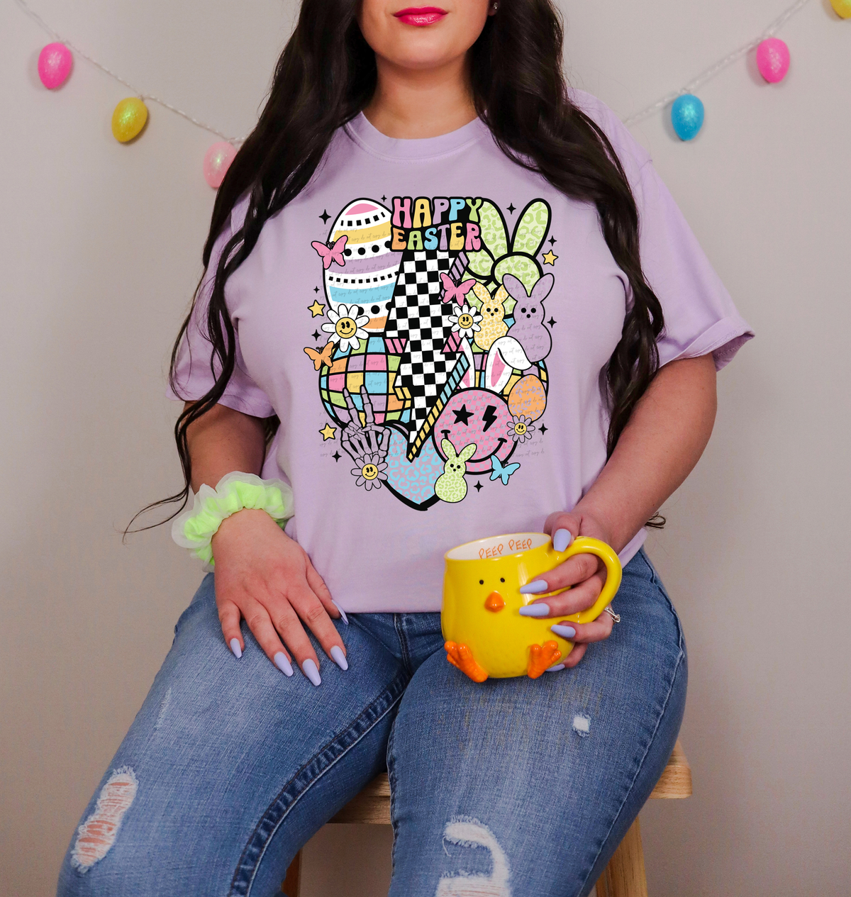 Happy Easter Collage Checker 81782 DTF Transfer