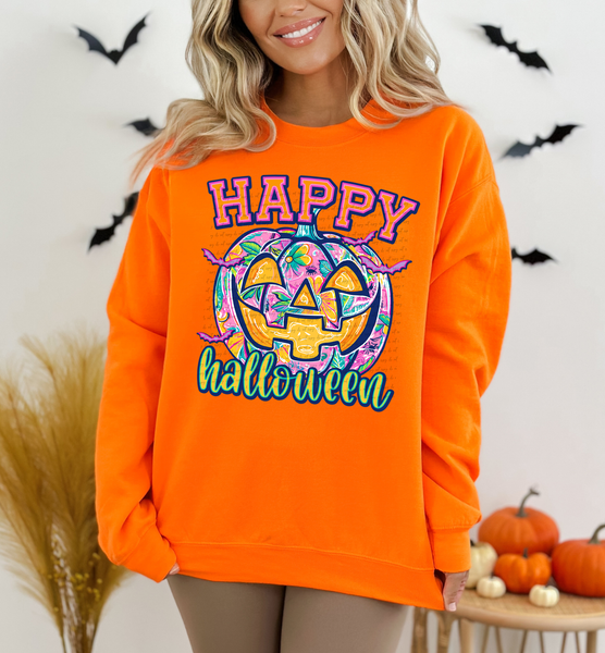 Happy Halloween Pumpkin Pink 61985 DTF transfer