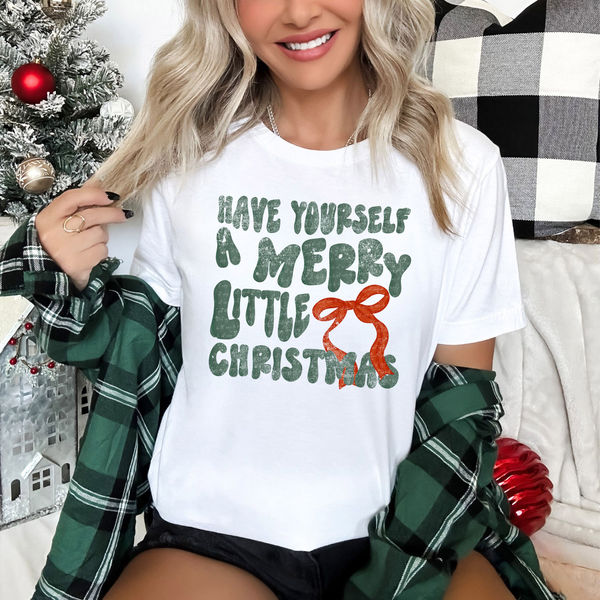 Have Yourself A Merry Little Christmas Green Grunge 74525 DTF Transfer