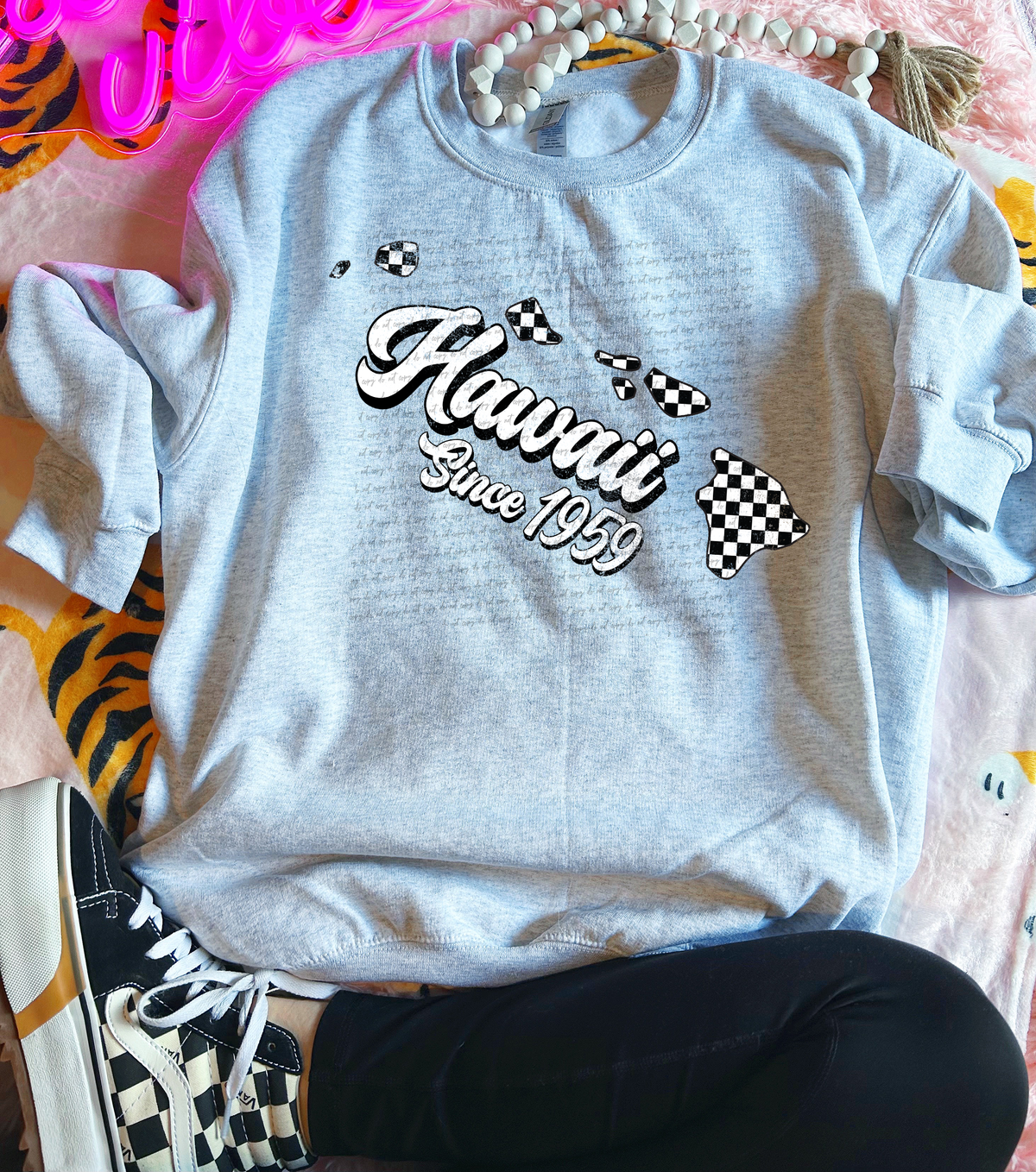 Hawaii Since 1959 Checkered Grunge 66726 DTF transfer