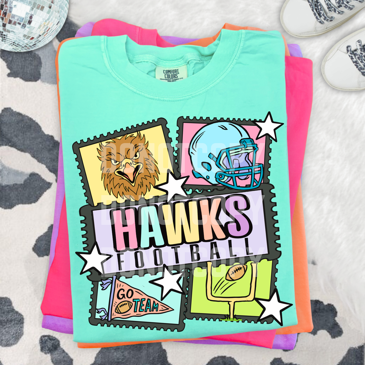 Hawks football pastel frames (CSG) DTF Transfer