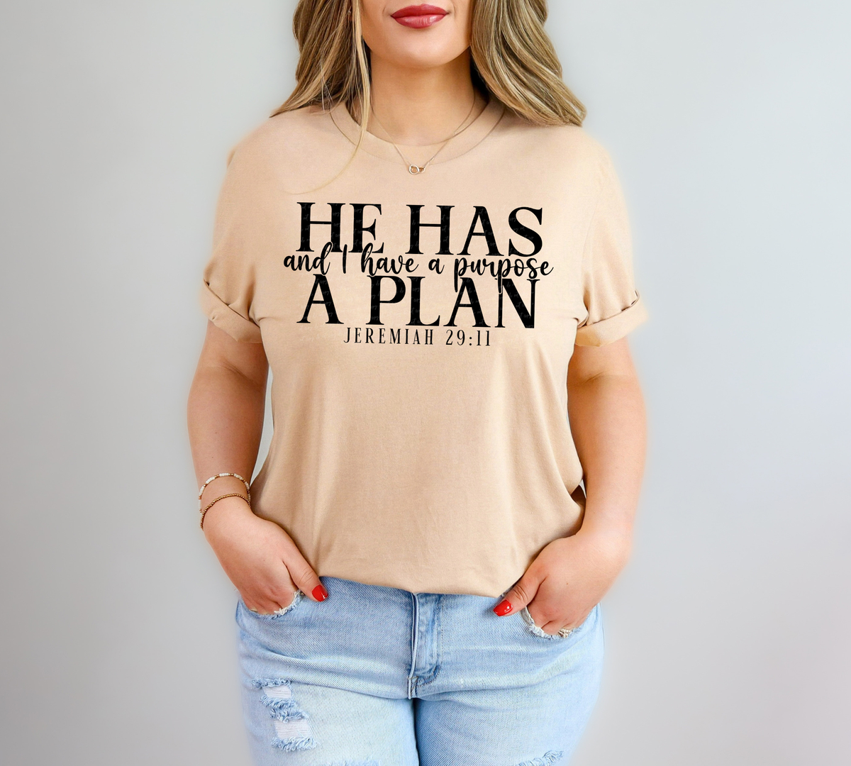 He Has A Plan And I Have A Purpose Jeremiah 29:11 Black 86331 DTF Transfer