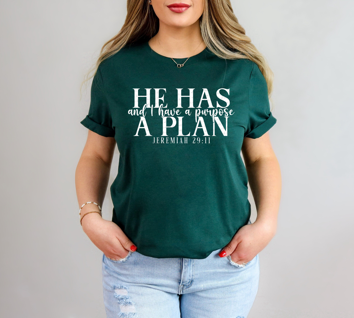He Has A Plan And I Have A Purpose Jeremiah 29:11 White 86399 DTF Transfer
