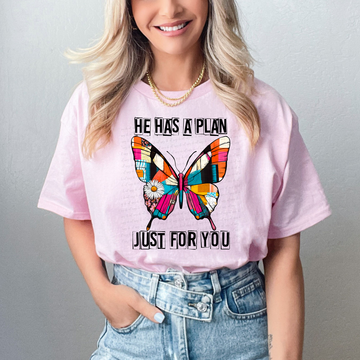 He Has A Plan Just For You Butterfly Black 110000 DTF transfer