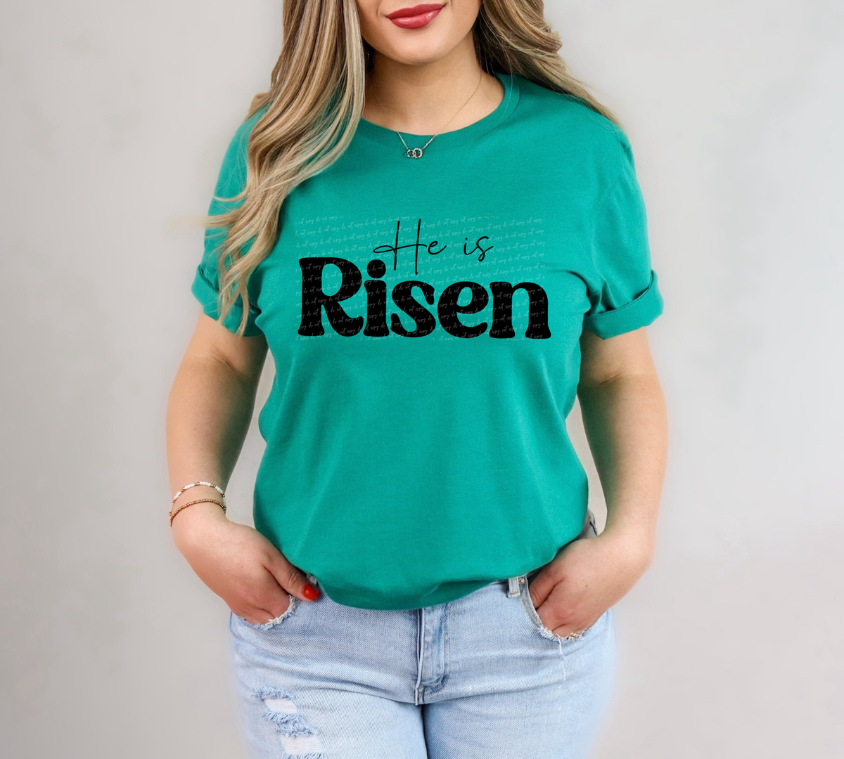 He Is Risen Cursive And Serif Font Black 89329 DTF Transfer