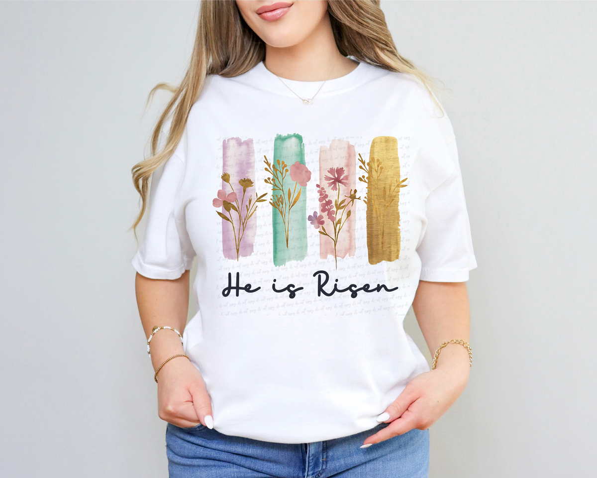 He Is Risen Flowers 117677 DTF transfer