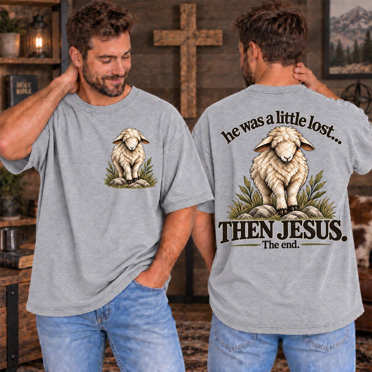 Lamb standing on rocks (FRONT ONLY) (SDD) DTF Transfer
