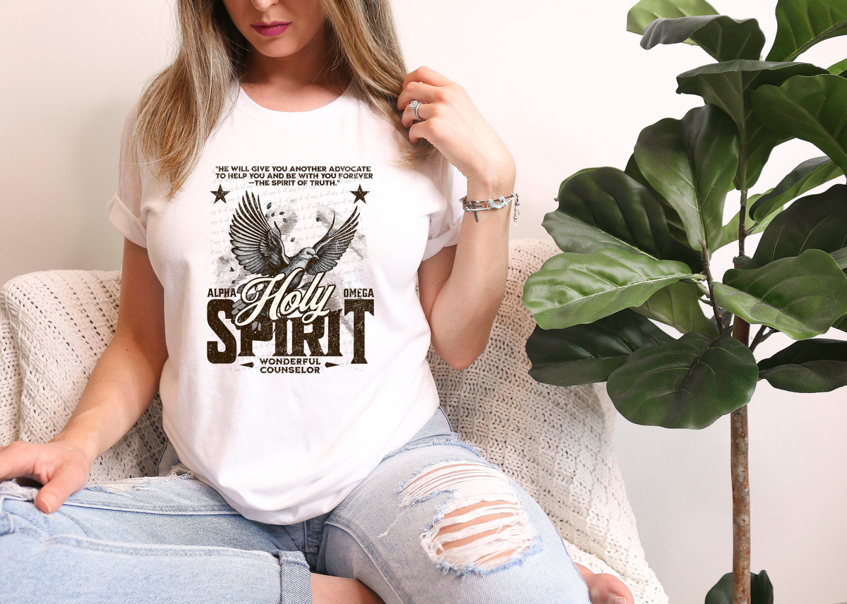 He Will Give You Another Advocate To Help You And Be With You Forever The Spirit Of Truth Black 76873 DTF Transfer