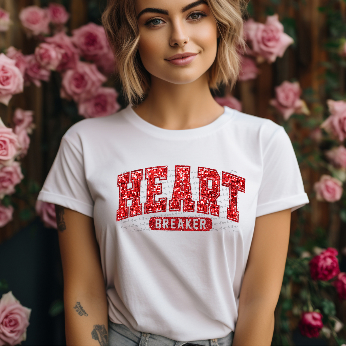 Heart Breaker Sequins Red 71674 DTF Transfer