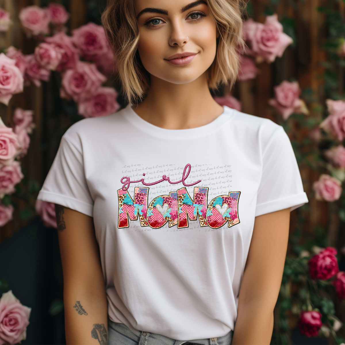 Heart Girl Mama Pink 76450 DTF Transfer